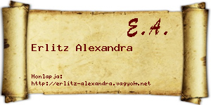 Erlitz Alexandra névjegykártya